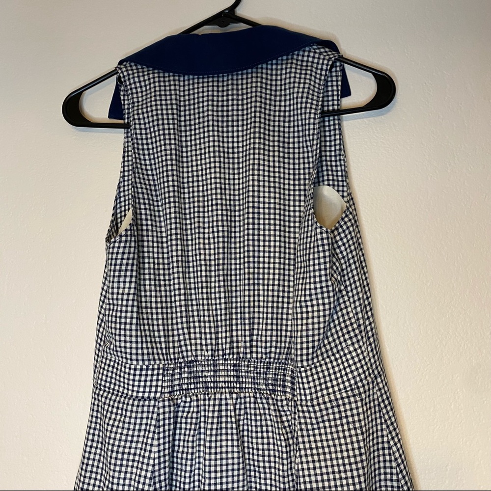 ANTHROPOLOGIE blue and white gingham Camellia collared shirt dress 4 - Picture 12 of 14